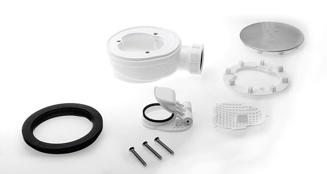 Syfon do brodzików, średnica 90mm, DN40, extra niski, korek stal nierdzewna polerowana