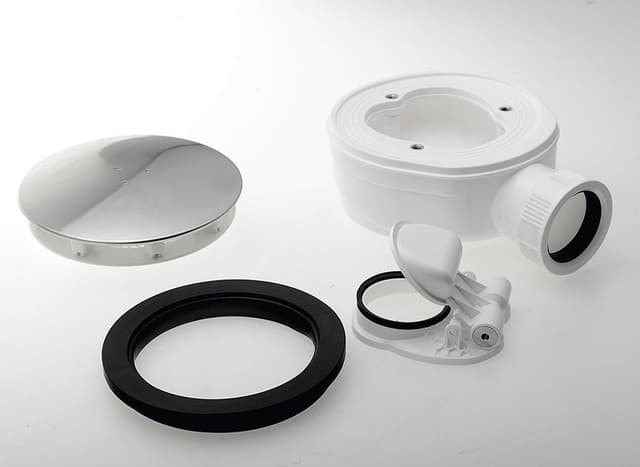 Syfon do brodzików, średnica 90mm, DN40, extra niski, korek stal nierdzewna polerowana