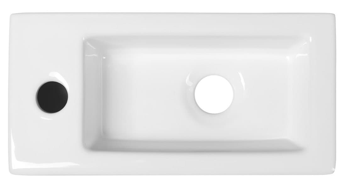 ZOE umywalka ceramiczna 37x18 cm, otwór na baterię z lewej strony