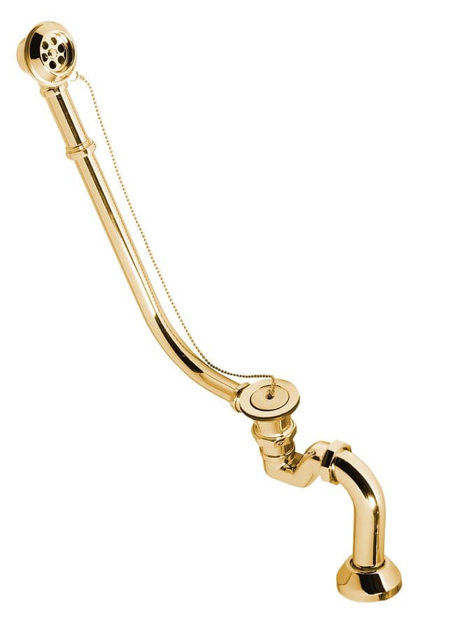 RETRO yestaw odpływowy do instalacji zewnętrznej z łańcuszkiem i syfonem, złoty