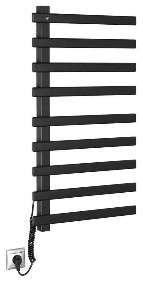ELCOR elektryczna suszarka na ręczniki 480x920x50 mm, 128 W, czarny mat