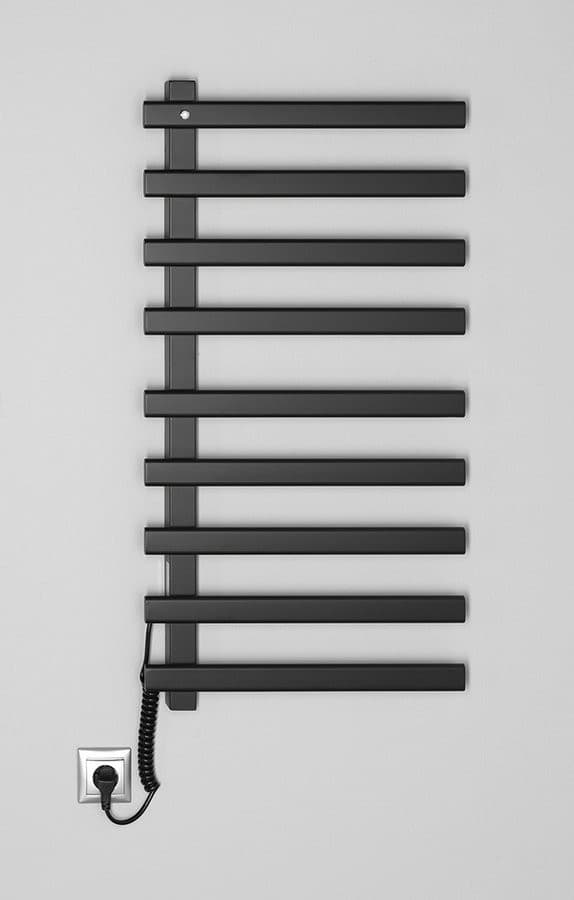 ELCOR elektryczna suszarka na ręczniki 480x920x50 mm, 128 W, czarny mat