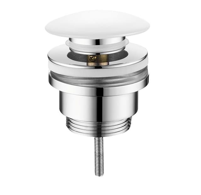 Odpływ umywalkowy 5/4”, klik-klak, korek ceramiczny, 10-55mm, biały