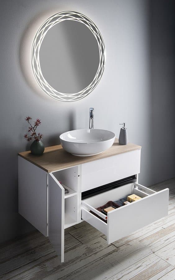 ODETTA szafka wisząca dolna 30x50x43,5cm, prawa/lewa, biały połysk