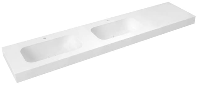 EMICO umywalka podwójna lewa, 240x50 cm, wersja L, Rockstone biały mat