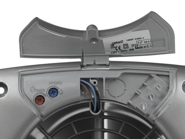 X - MART 12H wentylator łazienkowy z automatem, 20W, wylot 120mm, stal nierdzewna mat