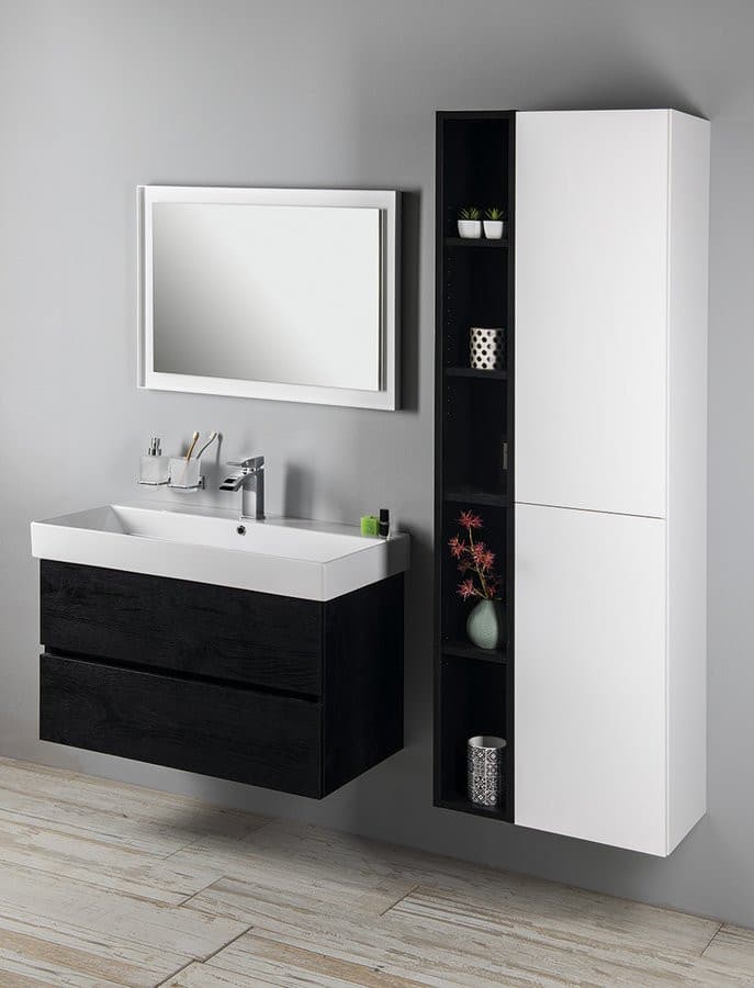 ESPACE słupek wysoki, 35x172x32cm, 2 drzwiczki, lewy/prawy, biała połysk