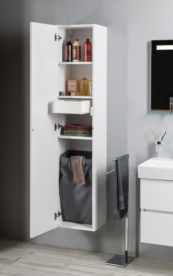 ESPACE słupek wysoki 35x172x32cm, 1 drzwczki, lewy/prawy, biały połysk