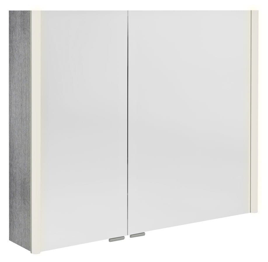 ALIX szafka z lustrem, oświetlenie LED 86x70x17,5cm, dąb srebrny