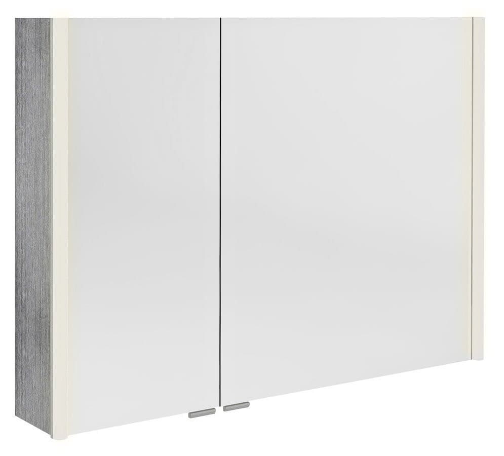 ALIX szafka z lustrem, oświetlenie LED 96x70x17,5cm, dąb srebrny