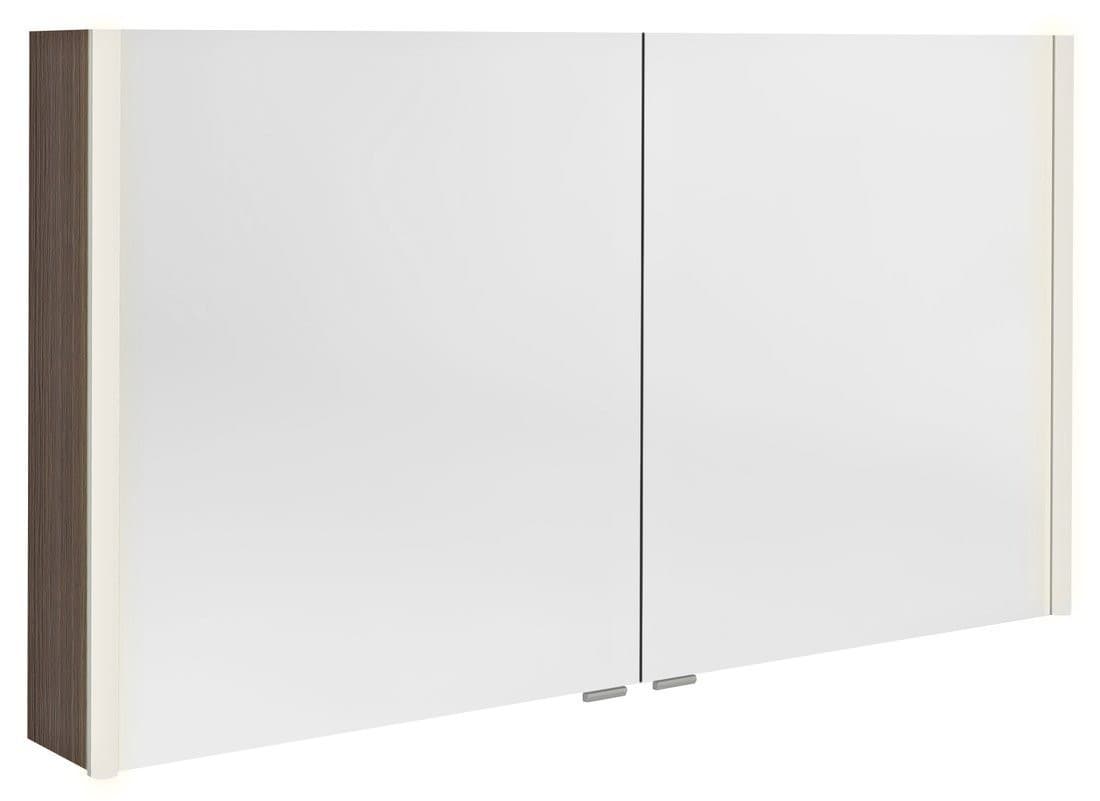 ALIX szafka z lustrem, oświetlenie LED, 2x drzwiczki, 126x70x17,5cm, sosna rustykalna