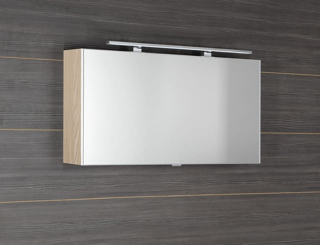 CLOE szafka z lustrem z oświetleniem LED, 100x50x18cm, wiąz Bardini