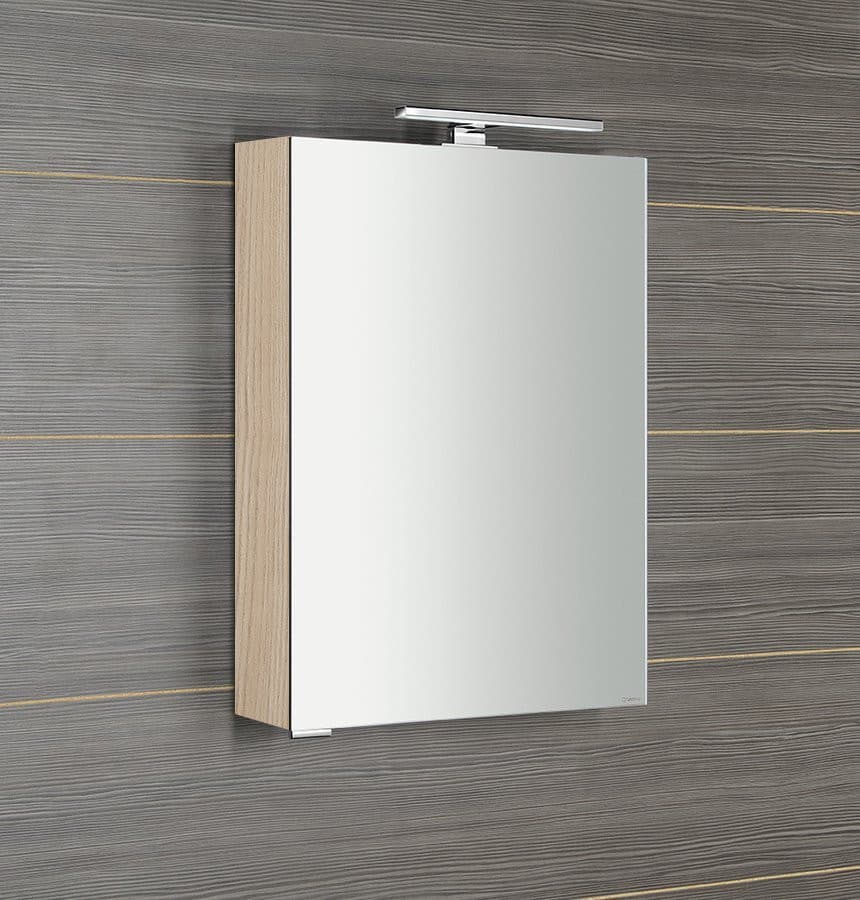 MIRRÓ szafka z lustrem, oświetlenie LED, 50x70x16cm, lewa/prawa, wiąz Bardini