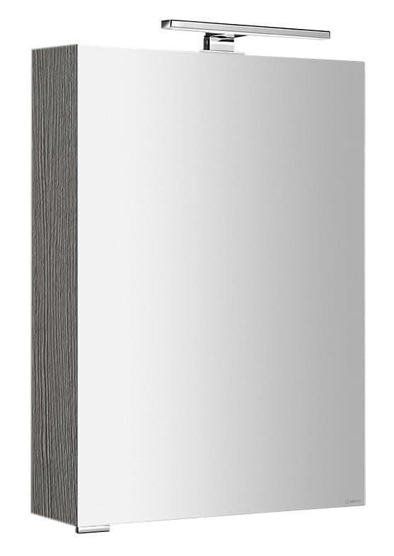 MIRRÓ szafka z lustrem, oświetlenie LED, 50x70x16cm, lewa/prawa, dąb srebrny