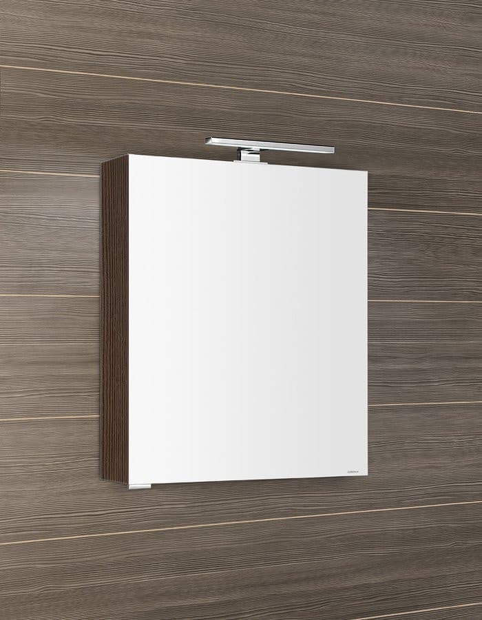 MIRRÓ szafka z lustrem, oświetlenie LED, 60x70x16cm, lewa/prawa, sosna rustykalna