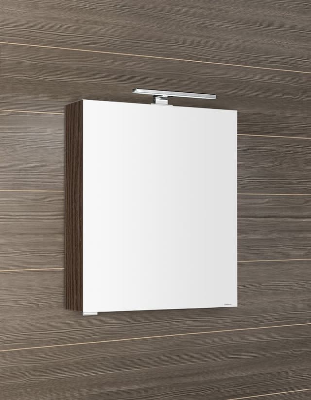 MIRRÓ szafka z lustrem, oświetlenie LED, 60x70x16cm, lewa/prawa, sosna rustykalna