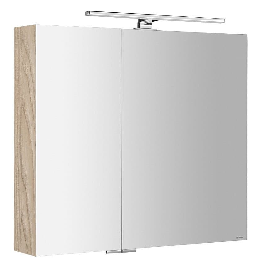 MIRRÓ szafka z lustrem z oświetleniem LED, 80x70x16cm, wiąz Bardini