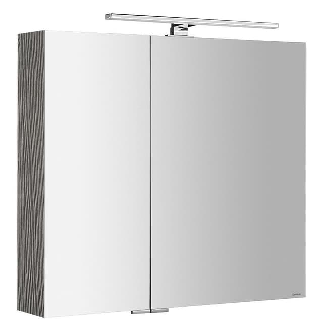 MIRRÓ szafka z lustrem z oświetleniem LED, 80x70x16cm, dąb srebrny