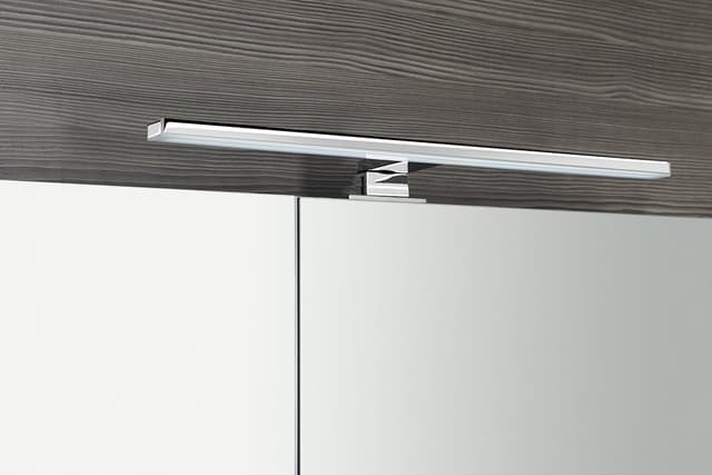 MIRRÓ szafka z lustrem z oświetleniem LED, 80x70x16cm, dąb srebrny