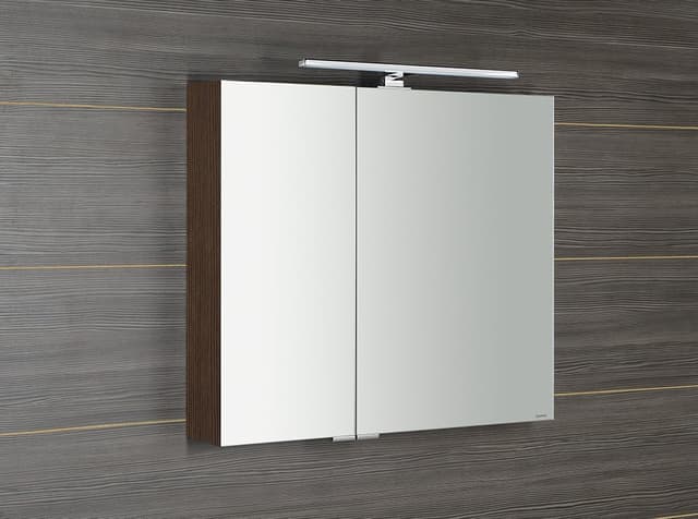 MIRRÓ szafka z lustrem z oświetleniem LED, 80x70x16cm, sosna rustykalna