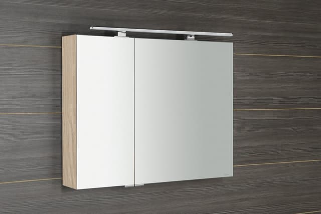 MIRRÓ szafka z lustrem z oświetleniem LED, 90x70x16cm, wiąz Bardini