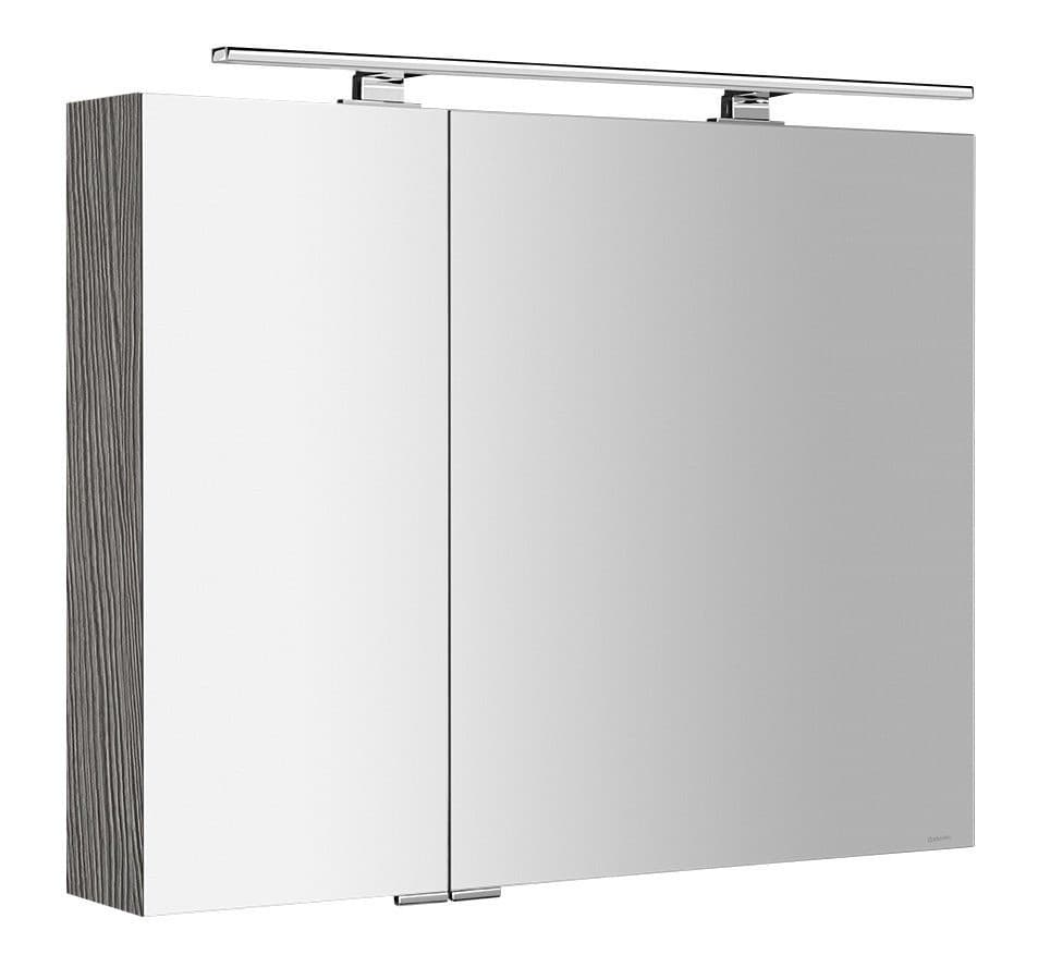 MIRRÓ szafka z lustrem z oświetleniem LED, 90x70x16cm, dąb srebrny