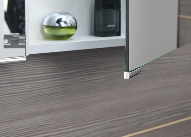 MIRRÓ szafka z lustrem z oświetleniem LED, 90x70x16cm, dąb srebrny