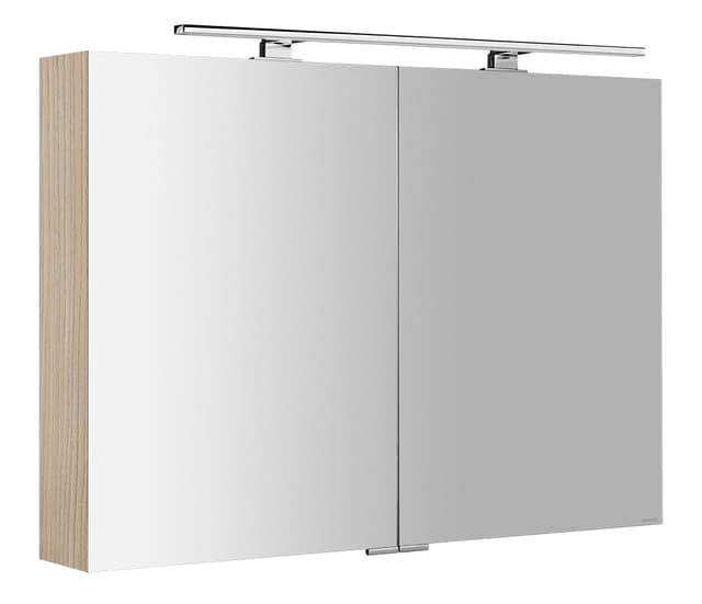 MIRRÓ szafka z lustrem z oświetleniem LED, 100x70x16cm, wiąz Bardini