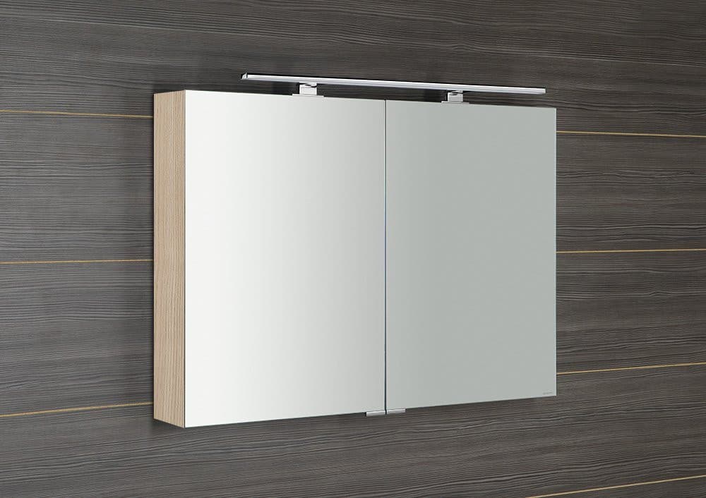 MIRRÓ szafka z lustrem z oświetleniem LED, 100x70x16cm, wiąz Bardini