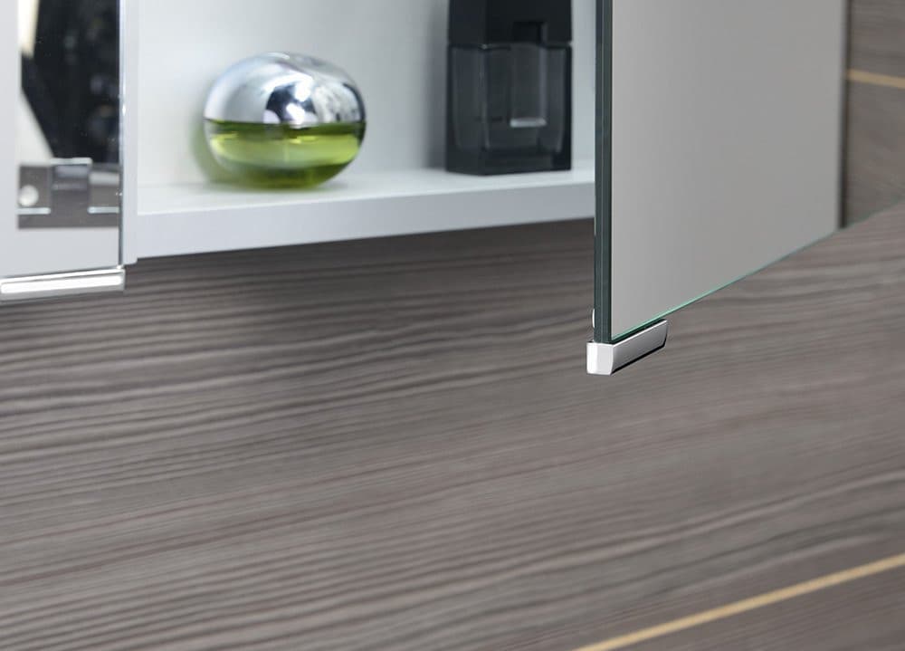 MIRRÓ szafka z lustrem z oświetleniem LED, 100x70x16cm, dąb srebrny