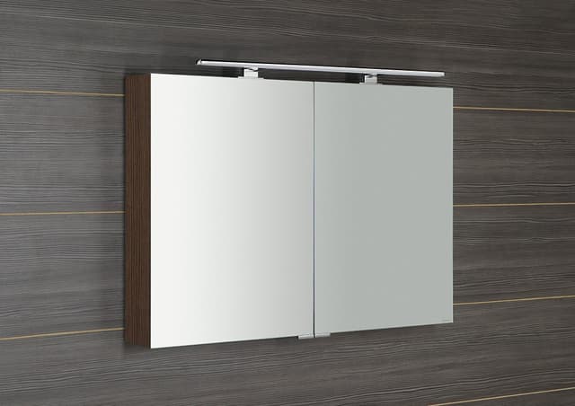 MIRRÓ szafka z lustrem z oświetleniem LED, 100x70x16cm, sosna rustykalna