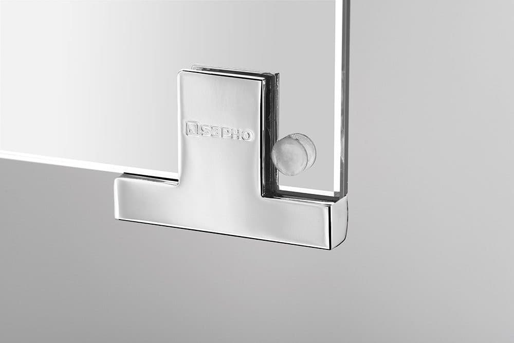 MIRRÓ szafka z lustrem, oświetlenie LED, 3 drzwiczki, 120x70x16cm, dąb srebrny