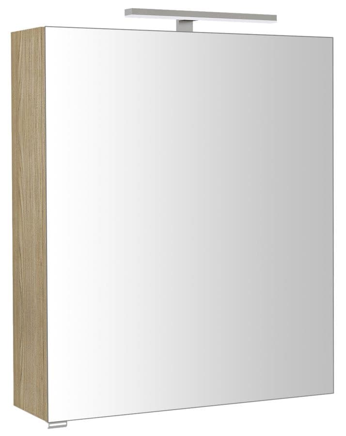 RIWA szafka z lustrem, oświetlenie LED, 60x70x17cm, wiąz Bardini