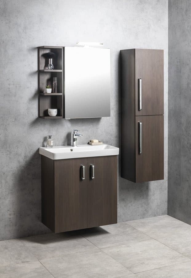 RIWA szafka z lustrem, oświetlenie LED, 60x70x17cm, sosna rustykalna