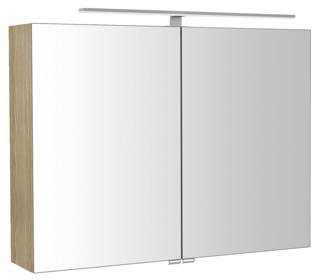 RIWA szafka z lustrem, oświetlenie LED, 81x70x17cm, wiąz Bardini