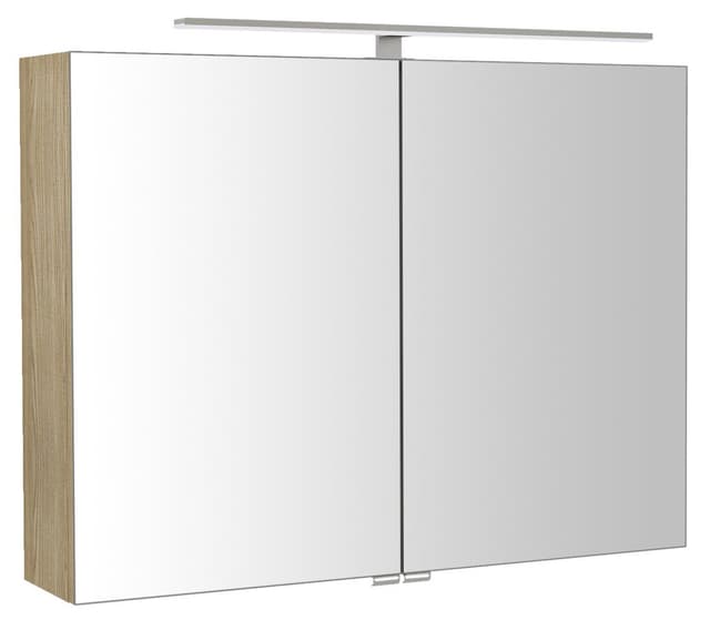 RIWA szafka z lustrem, oświetlenie LED, 81x70x17cm, wiąz Bardini