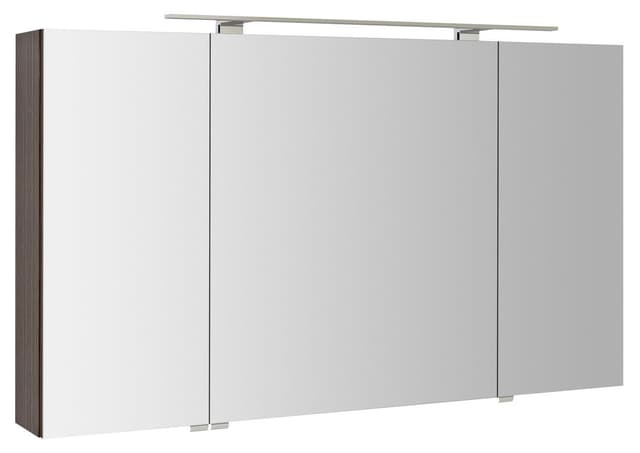 RIWA szafka z lustrem, oświetlenie LED, 3 drzwiczki, 121x70x17cm, sosna rustykalna