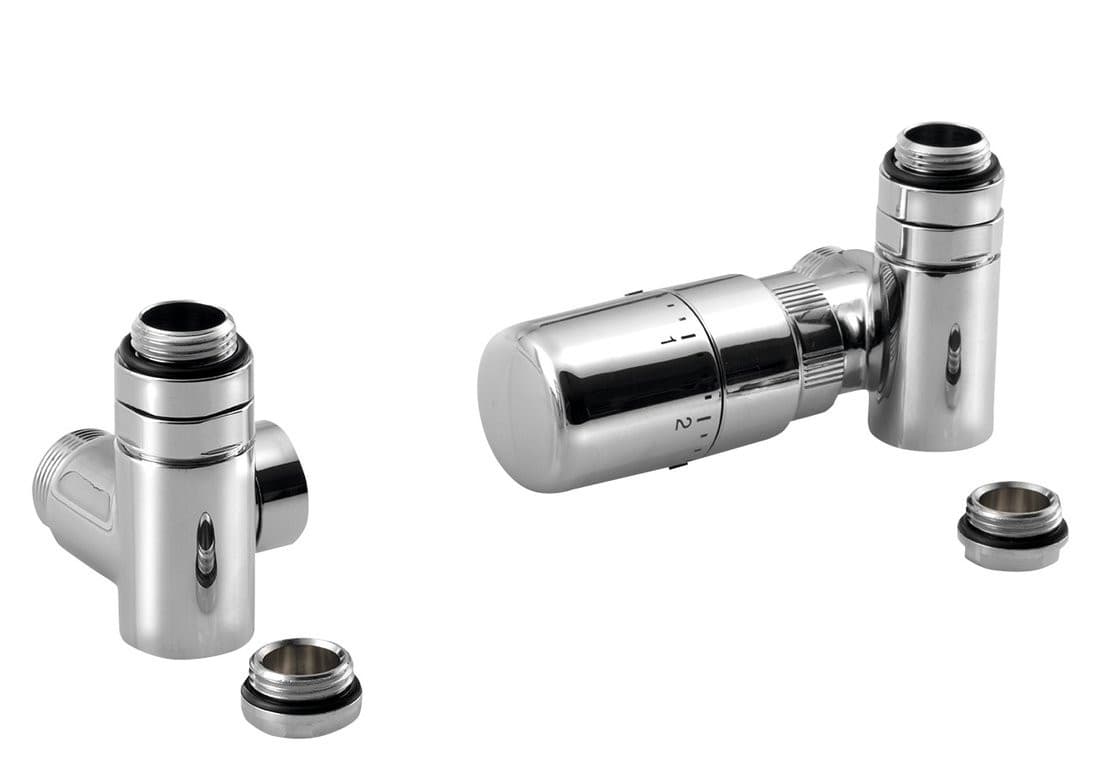 CORNER COMBI zestaw przyłączeniowy termostatyczny, prawy, chrom