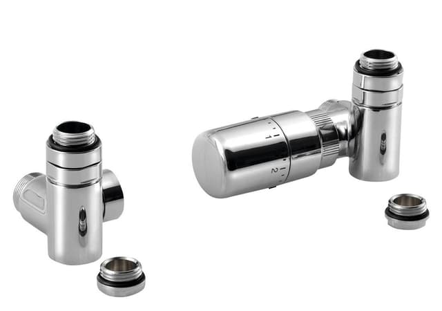 CORNER COMBI zestaw przyłączeniowy termostatyczny, prawy, chrom