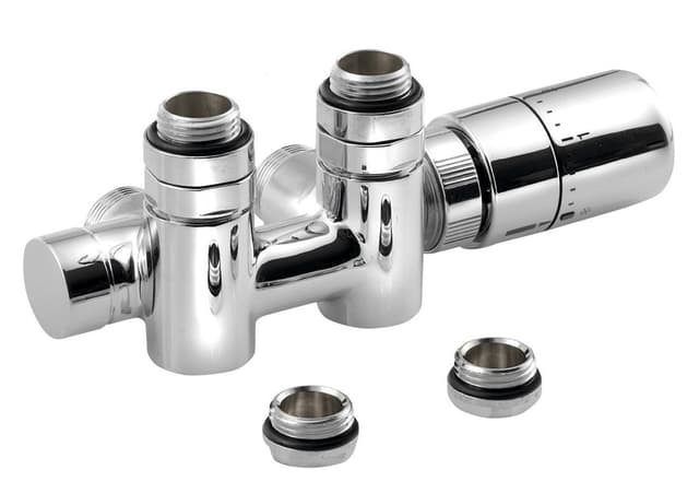 TWIN COMBI zestaw przyłączeniowy zespolony termostatyczny, prawy, chrom