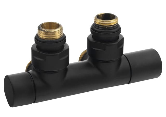 TWIN BLACK zestaw przyłączeniowy zespolony, rozstaw 50 mm, czarny mat