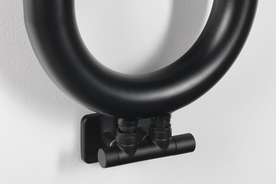 TWIN BLACK zestaw przyłączeniowy zespolony, rozstaw 50 mm, czarny mat