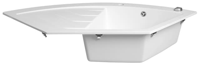 Zlewozmywak granitowy narożny jednokomorowy z ociekaczem, 114x57,5cm, biały