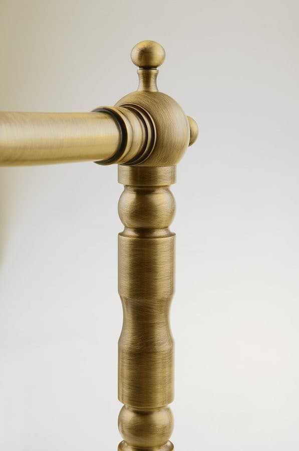 ANTEA bateria umywalkowa trzyelementowa z wylewką retro, z odpływem, brąz