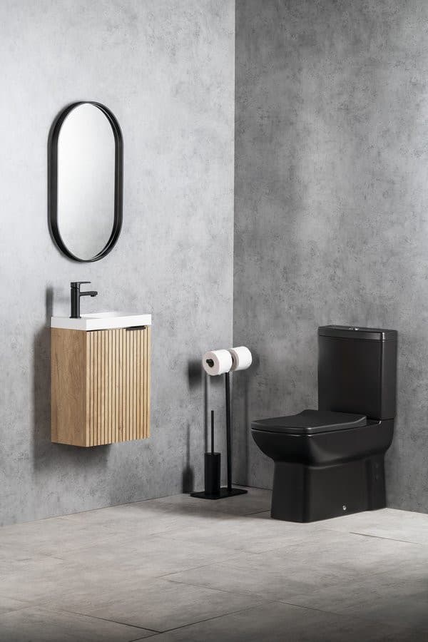 AGOS umywalka kompozytowa bez przelewu 40x22cm, biały, lewa/prawa