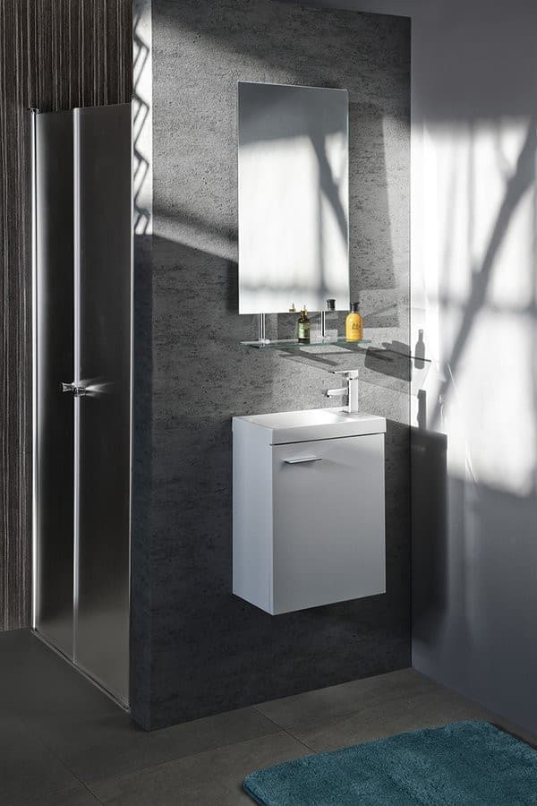 AGOS umywalka kompozytowa bez przelewu 40x22cm, biały, lewa/prawa