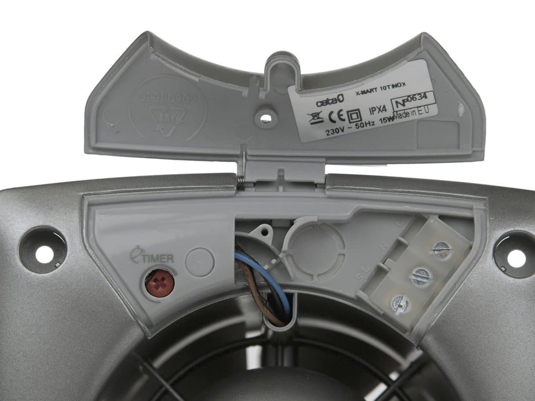 X - MART 12T wentylator łazienkowy z wył. czasowym, 20W, wylot 120mm, stal nierdzewna mat