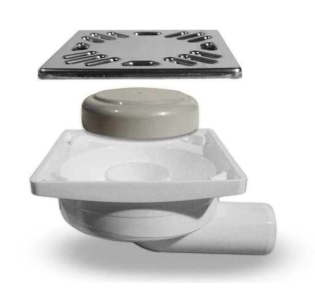 Kratka ściekowa 103x103 boczna, DN40, stal nierdzewna polerowana