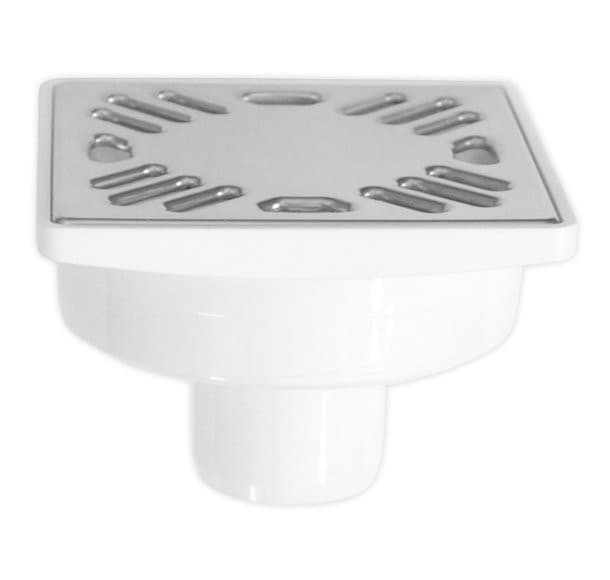 Kratka ściekowa 103x103 prosta, DN40, stal nierdzewna polerowana