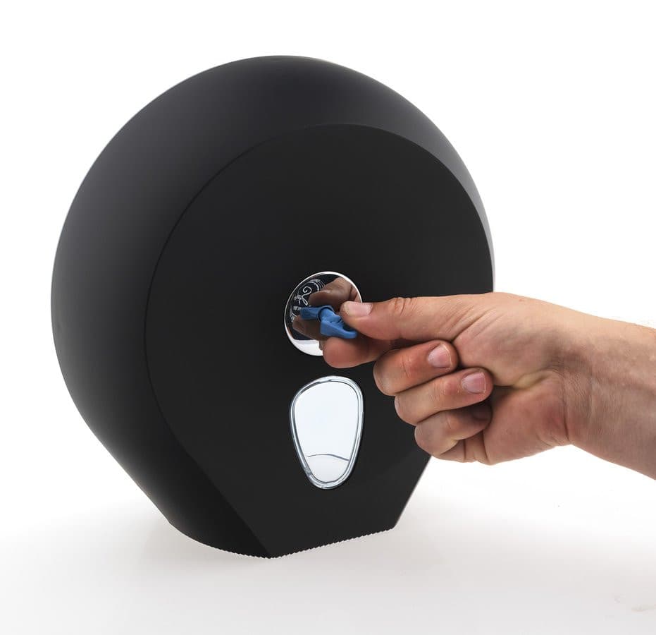 COLORED dowoznik na papier toaletowy o Ø 23cm, ABS, czarny mat